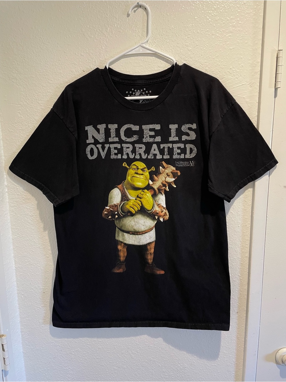 🔥 Universal Studios SHREK "Nice Is Overrated" Graphic Tee Size L